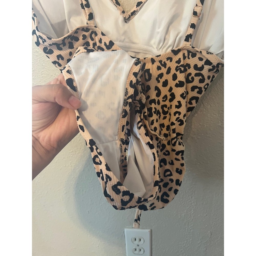 Shade & Shore Leopard animal Print one piece Swimsuit Size XL - Picture 5 of 8